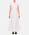 Sportmax Sleeveless White Shirt Dress In White