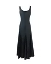 Sportmax Scoop Neck Sleeveless Dress With Flared Hem In Grey