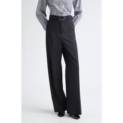 Sportmax Abituro High Waist Wool Blend Wide Leg Pants In Black
