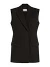 Sportmax Double-breasted Sleeveless Jacket In Black