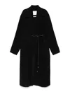 Sportmax Double-faced Wool Wrap Long Coat In Black
