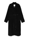 Sportmax Double-faced Wool Wrap Long Coat In Black