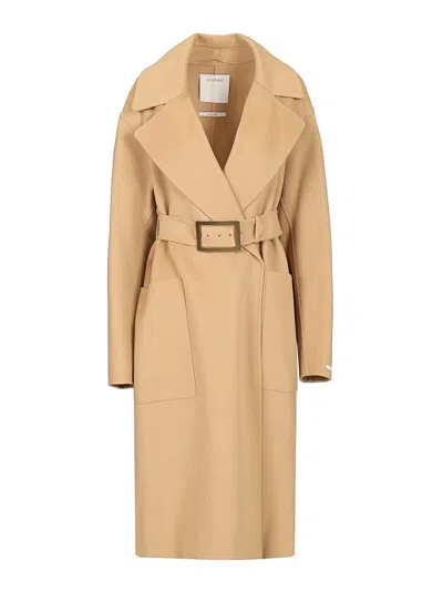 Sportmax Pure Wool Dressing Gown Coat In Brown