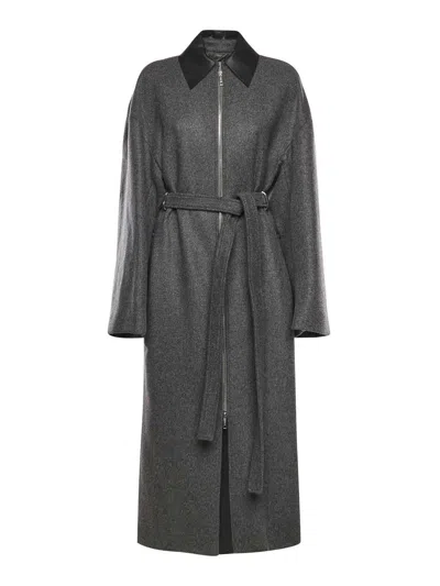 Sportmax Single-breasted Wool Coat In Black