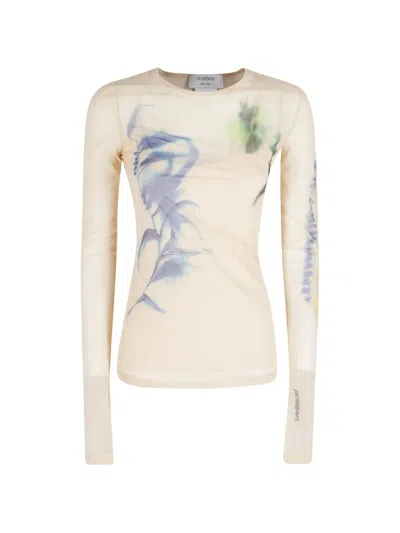 Sportmax Abstract-print Mesh Dress In Multi