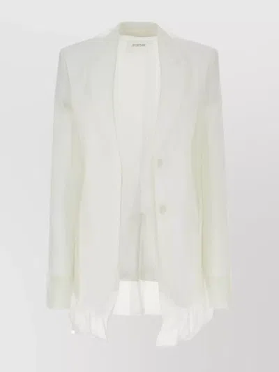 Sportmax Acacia1234 Blazer Silk Long Sleeves In Bianco