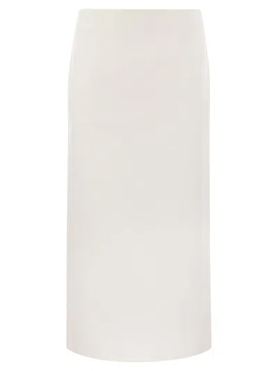 Sportmax Low Waist Longuette Skirt In White