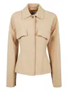 Sportmax Tailored Shirt Jacket Flap Pockets In Brown