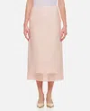Sportmax Pink Aceti Midi Skirt In Blush Pink