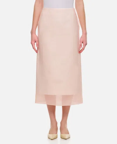 Sportmax Pink Aceti Midi Skirt In Blush Pink