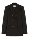 Sportmax Double-breasted Wool Suit In Black