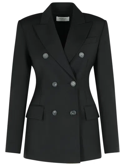 SPORTMAX ADAMO' BLACK VIRGIN WOOL BLAZER