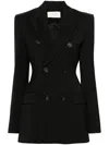Sportmax Structured Double-breasted Longline Jacket With Button Detailing In Blue
