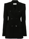 Sportmax Structured Double-breasted Longline Jacket With Button Detailing In Black