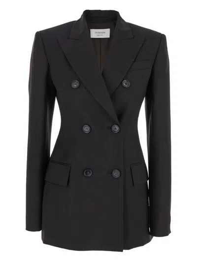 Sportmax 'adamo' Double-breasted Blazer In Brown