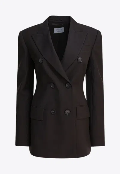 Sportmax Adamo Double-breasted Wool Blazer In Black