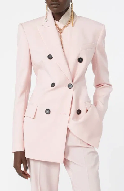 Sportmax Adamo Double Breasted Wool Jacket In Pink