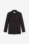 Sportmax Double-breasted Wool Suit In Brown