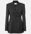 Sportmax Adamo Double Breasted Tailored Virgin Wool Blazer In Black