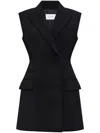 Sportmax Double-breasted Sleeveless Jacket In Black