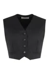 Sportmax Woman Tailored Vest Black Size 6 Virgin Wool In Nero