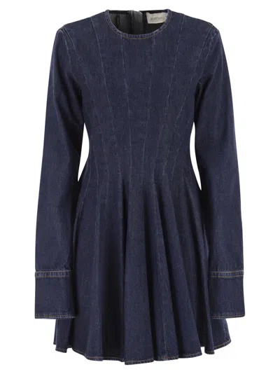 Sportmax Aereo Mini Denim Dress In Blue