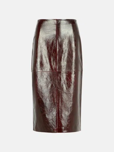 Sportmax 'afa' Burgundy Leather Longuette