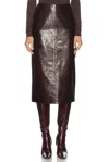 Sportmax Afa Leather Skirt In Burgundy
