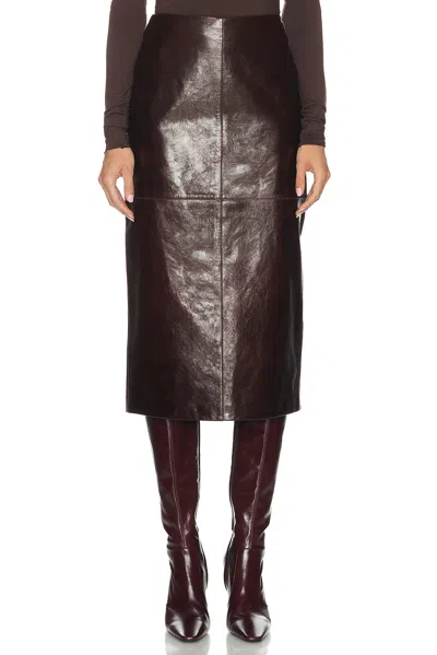 Sportmax Afa Leather Skirt In Burgundy