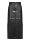 Sportmax Nappa Leather Skirt With A Semi-gloss Finish In Black