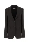 Sportmax Buttoned Single-breasted Blazer In Brown