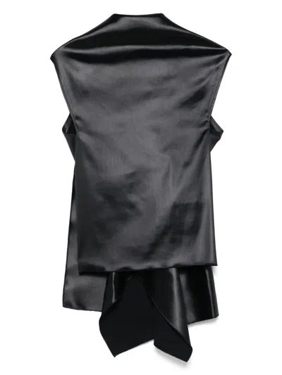 Sportmax Draped Sleeveless Top In Black