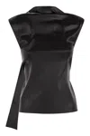 Sportmax Agadir1234 - Sleeveless Top With Drape In Black