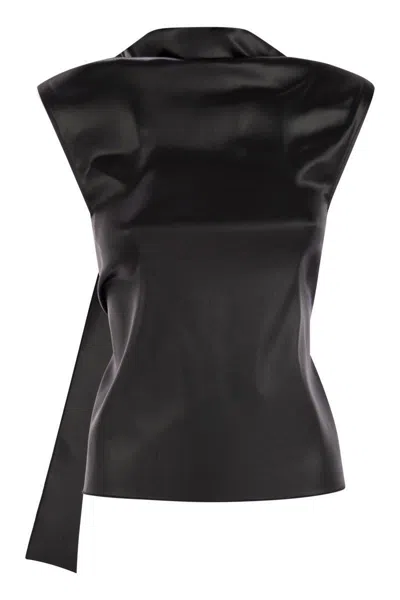 SPORTMAX SPORTMAX AGADIR1234 - SLEEVELESS TOP WITH DRAPE