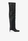 Sportmax Aggravi 45 Over-the-knee Leather Boots In Black