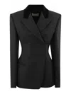Sportmax Tailored Blazer In Technical Wool In Black
