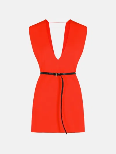 Sportmax 'agrume' Red Viscose Dress