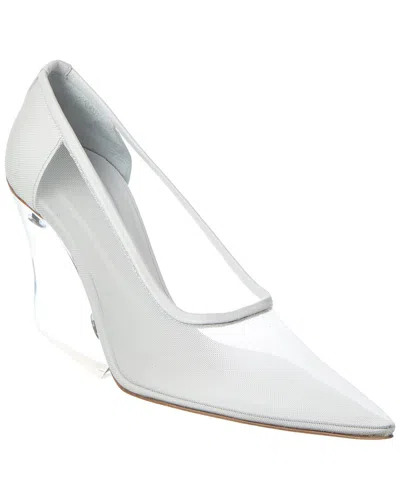 Sportmax Aia1234 Mesh & Leather Pump In White