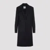 Sportmax Long Black Virgin Wool Coat With Tailored Fit In Black