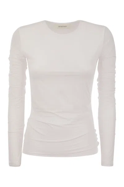Sportmax Albenga - Socked Jersey T-shirt In White
