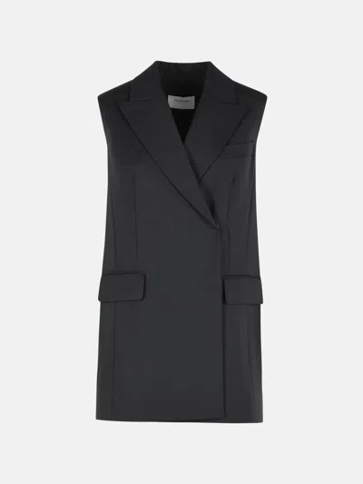 Sportmax 'albero' Black Virgin Wool Blend Vest