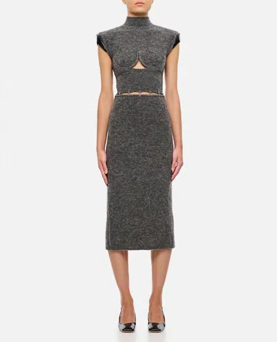 SPORTMAX ALBINO CUT-OUT MOHAIR DRESS