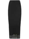 Sportmax Long Skirt In Stretch Ribbed Fabric In Black