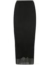 Sportmax Long Skirt In Stretch Ribbed Fabric In Black