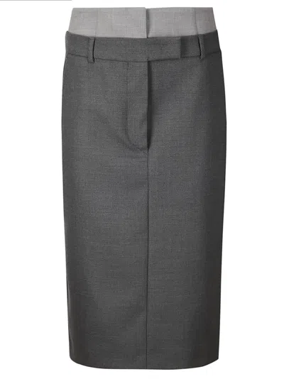 Sportmax Button Detailed Pencil Skirt In Dark Grey