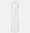 Sportmax Alceste Draped Halterneck Maxi Dress In Weiss