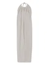 Sportmax Sleeveless Long Viscose Dress With Gathered Neckline And Open Back In White