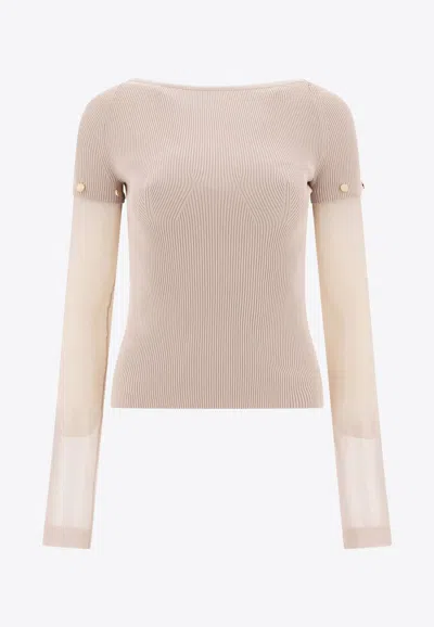 Sportmax Alcide Knit Top In Beige