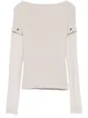 Sportmax Layered Chenille Crewneck Sweater With Detachable Sleeves In Grey