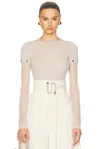 Sportmax Layered Chenille Crewneck Sweater With Detachable Sleeves In Turtledove
